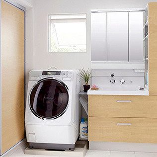 リクシルの洗面化粧台 ピアラのすきま収納：システムキッチン・流し台