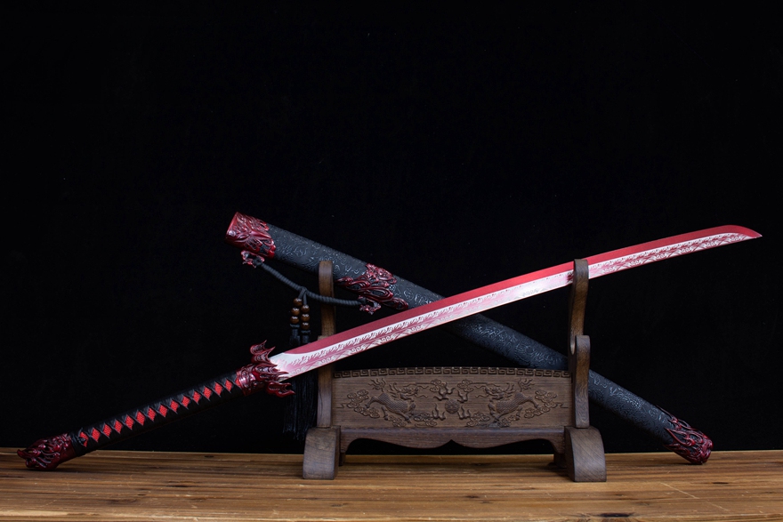 苍鸾烈焰绣春刀-高性能锰钢- 龙泉刀剑网_传统宝剑_手工菜刀_武士刀_清