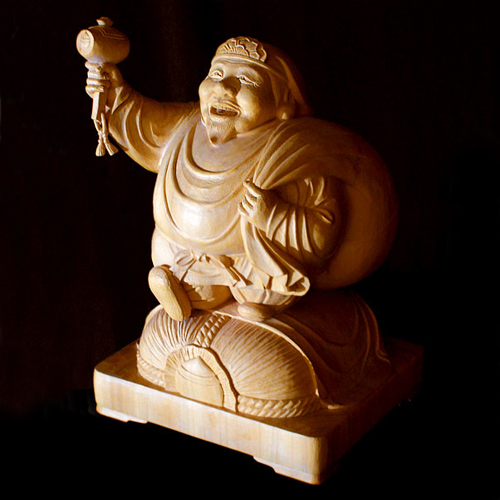 楠一木造 福々大黒天/仏像/仏像販売・通販|水戸岡仏像彫刻研究所