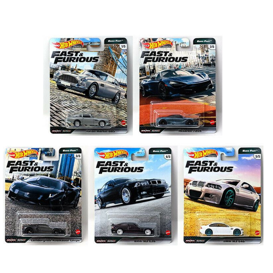 Hot Wheels Fast & Furious Euro Fast Set of 5 Die Cast Cars – Maqio