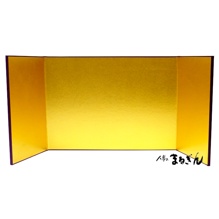 屏風】(立雛) (五月人形)金屏風 8号 三曲屏風【中巾約35cm 高さ約25cm