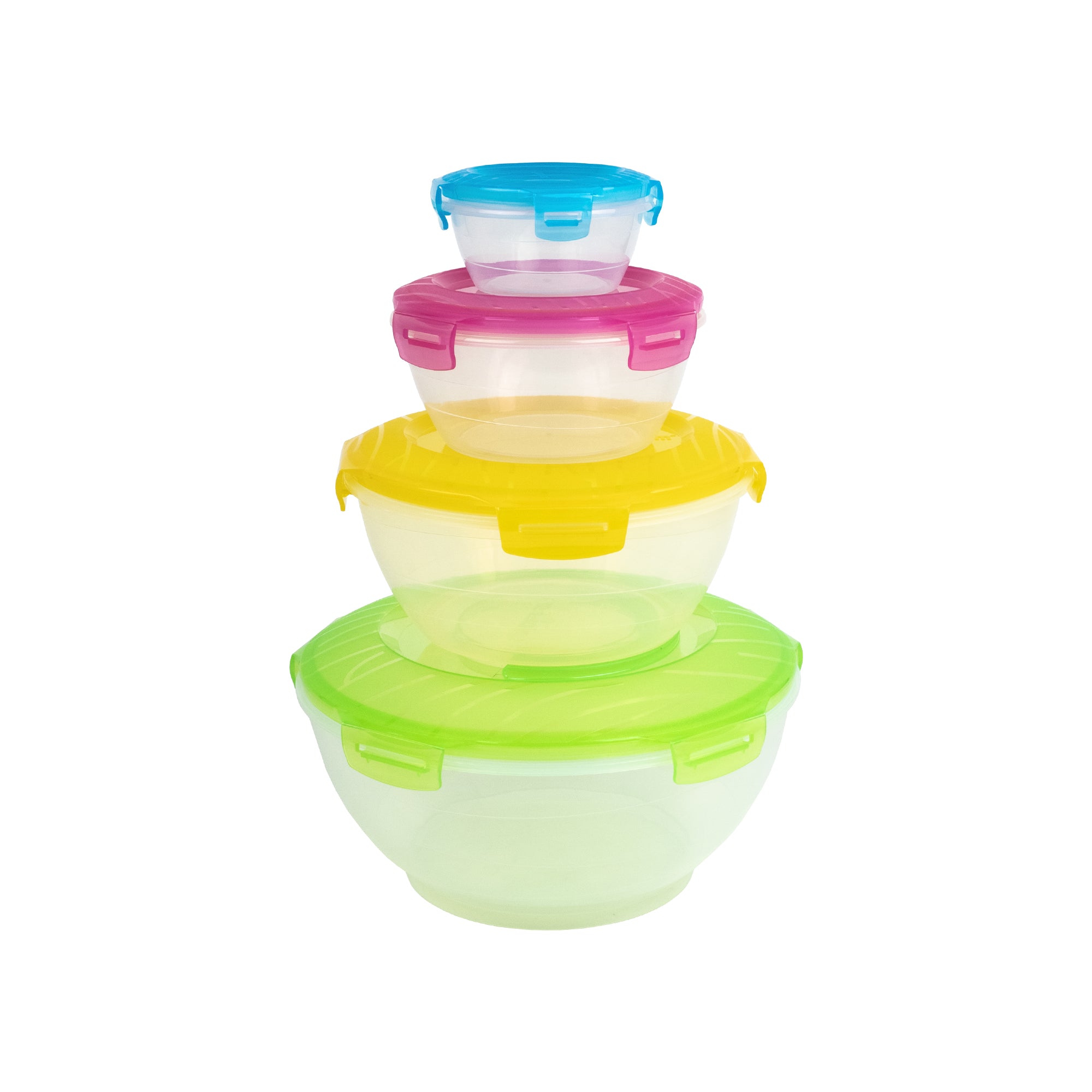 Airtight 8pc Nestable Salad Bowl Set with Airtight Lids – Rainbow