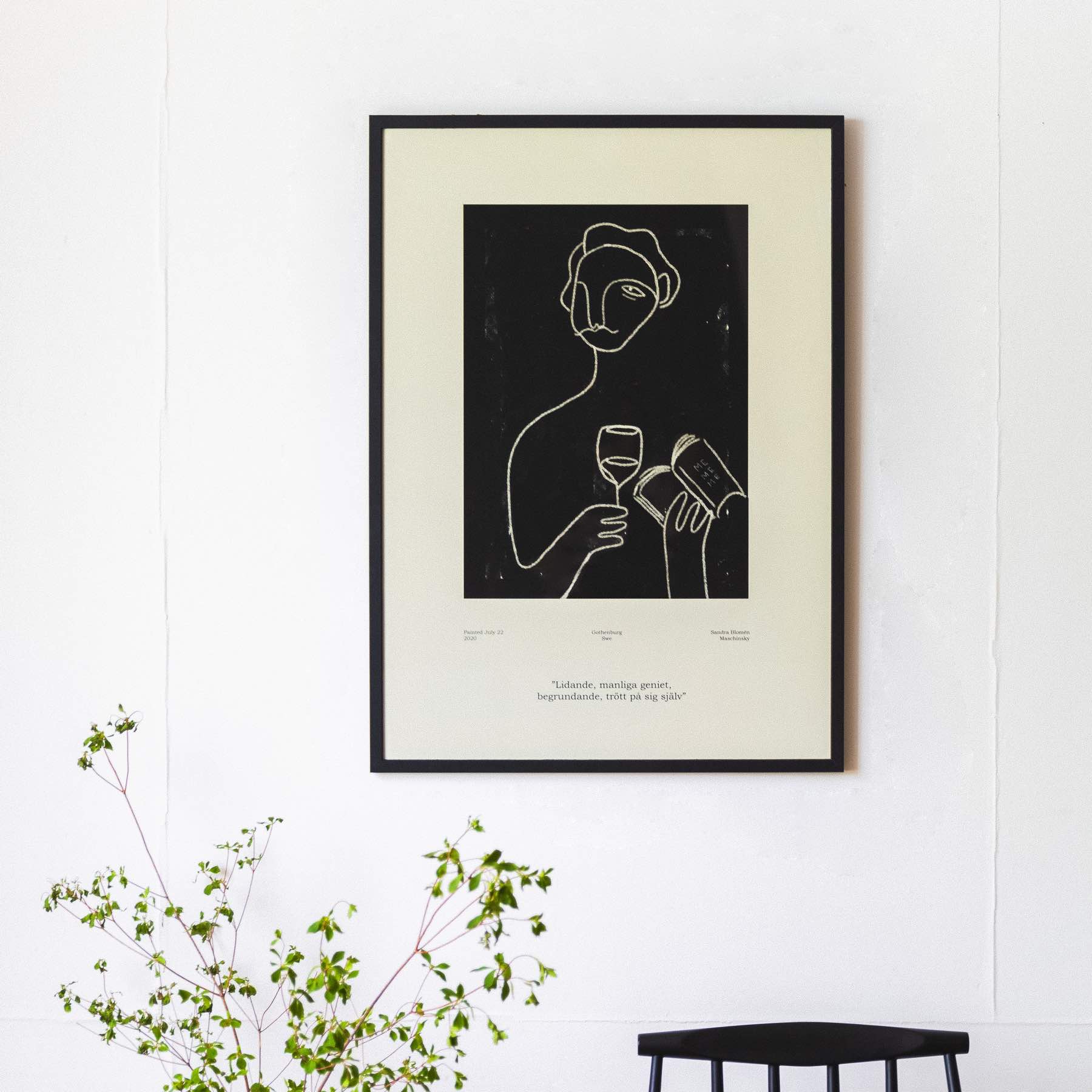 Nordic Line フレーム／ブラック 50cm×70cm｜アートポスター・フレーム