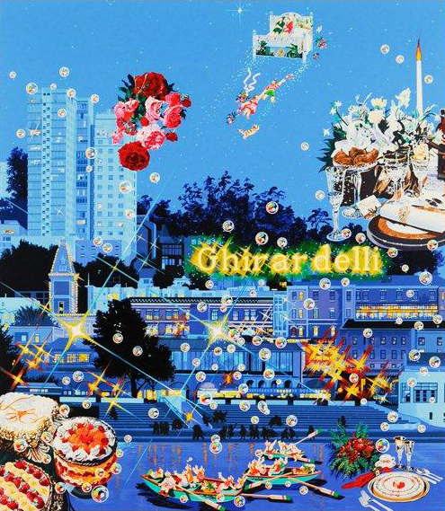 ヒロヤマガタシルクスクリーン『二人の星』シルクスクリーン10万円