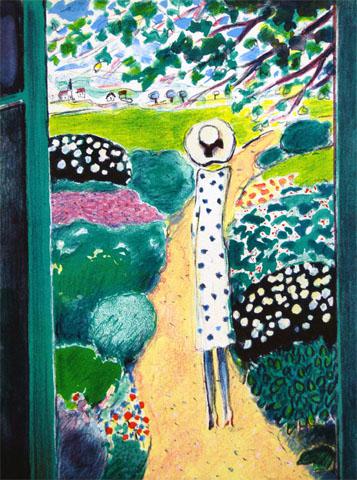 カシニョール「村へ」リトグラフ 立ち止まる勇気が欲しい時に！ 特別