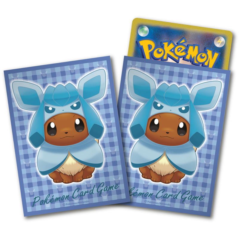 進化形のポケモンたちのポンチョを着たイーブイのデッキシールドが