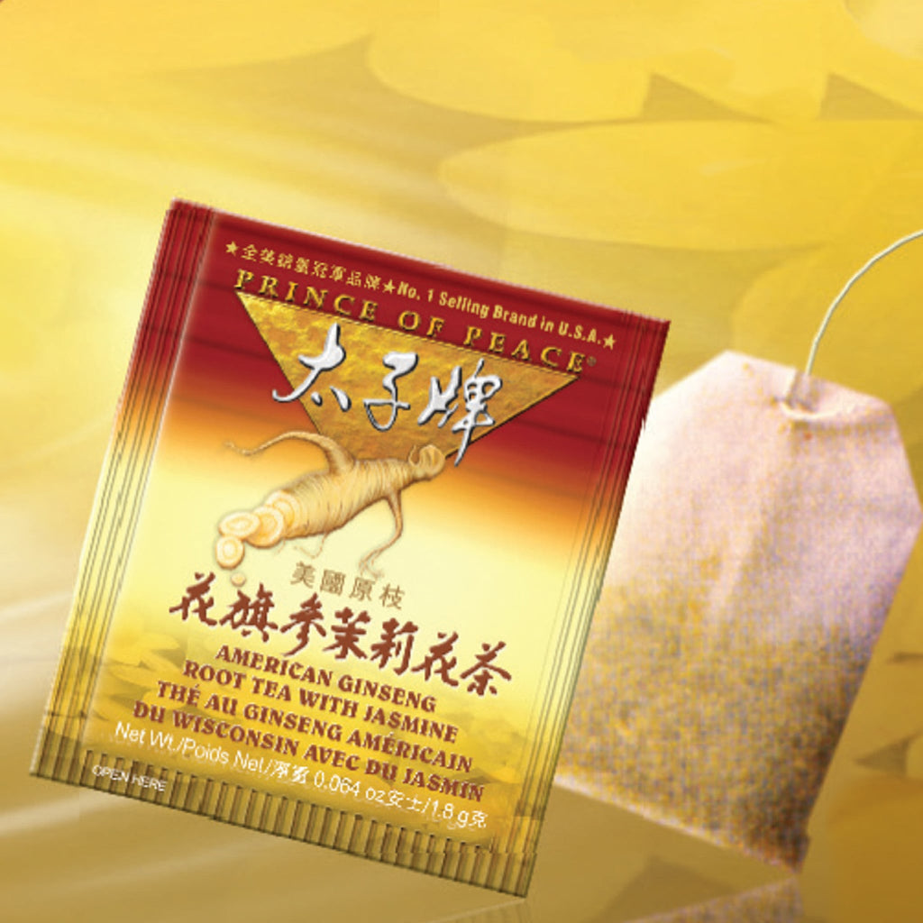 Prince of Peace American Ginseng Root Tea with Jasmine, Twin Pack