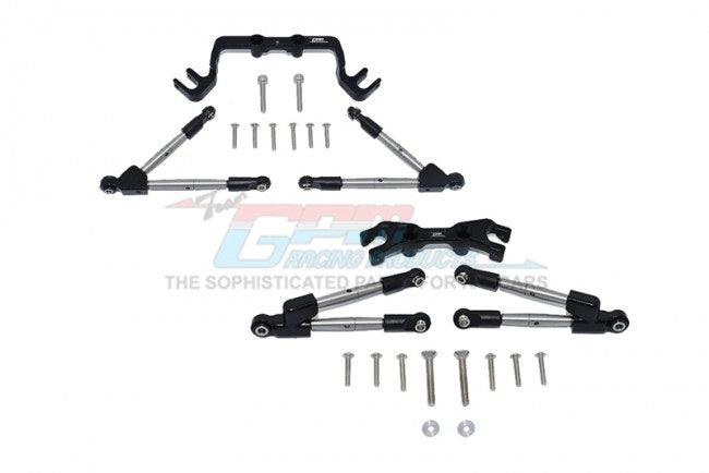 GPM HS049FR-BLACK ALUMINUM F/R TIE RODS WITH STABILIZER TRAXXAS