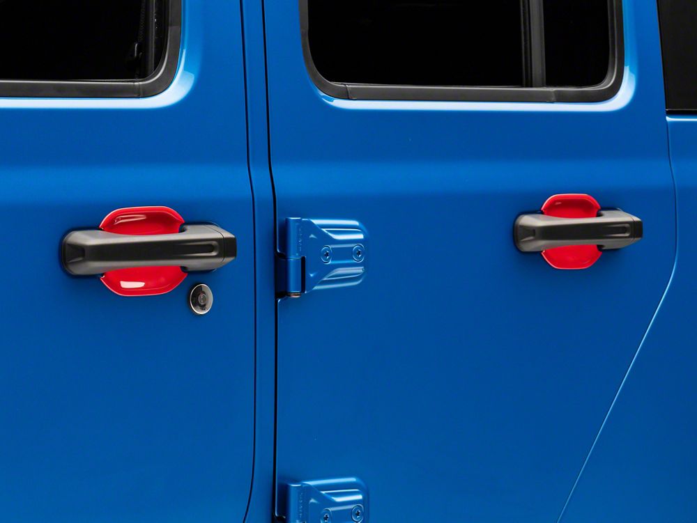 RedRock Exterior Door Handle Guards; Red (20-25 Jeep Gladiator JT