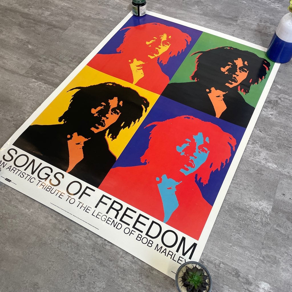 ボブマーリー 「SONGS OF FREEDOM」ポスター ヴィンテージ 64×90 枠