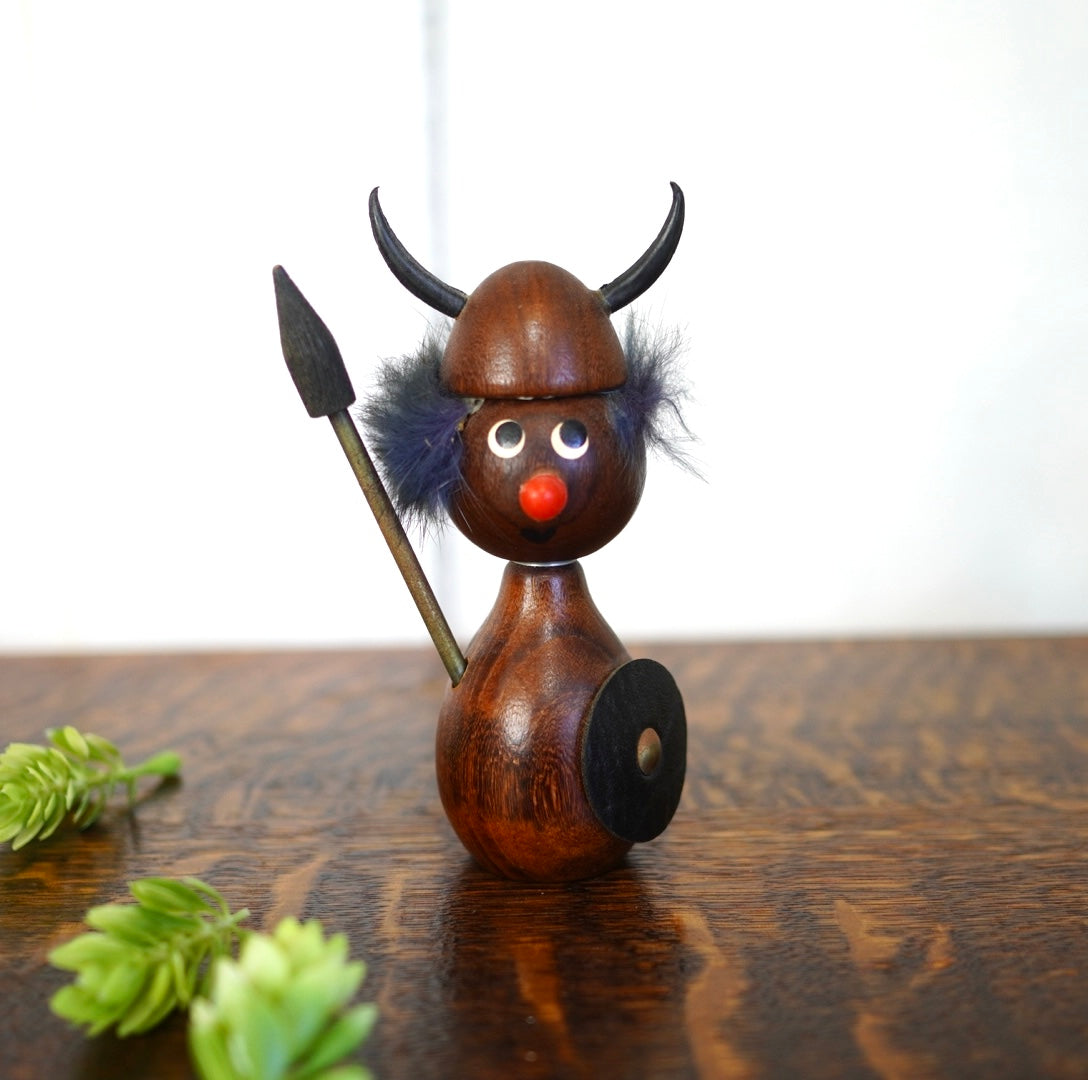 バイキング 人形 ヴィンテージ 北欧雑貨 小物 木製 海賊 御守 伝統工芸