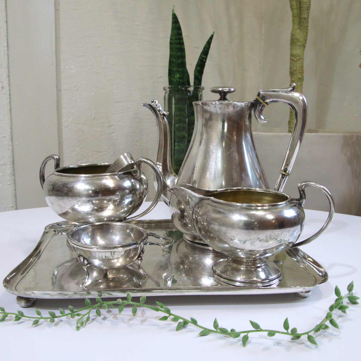 銀食器セット ティーセット ポット ミルク シュガー ティー