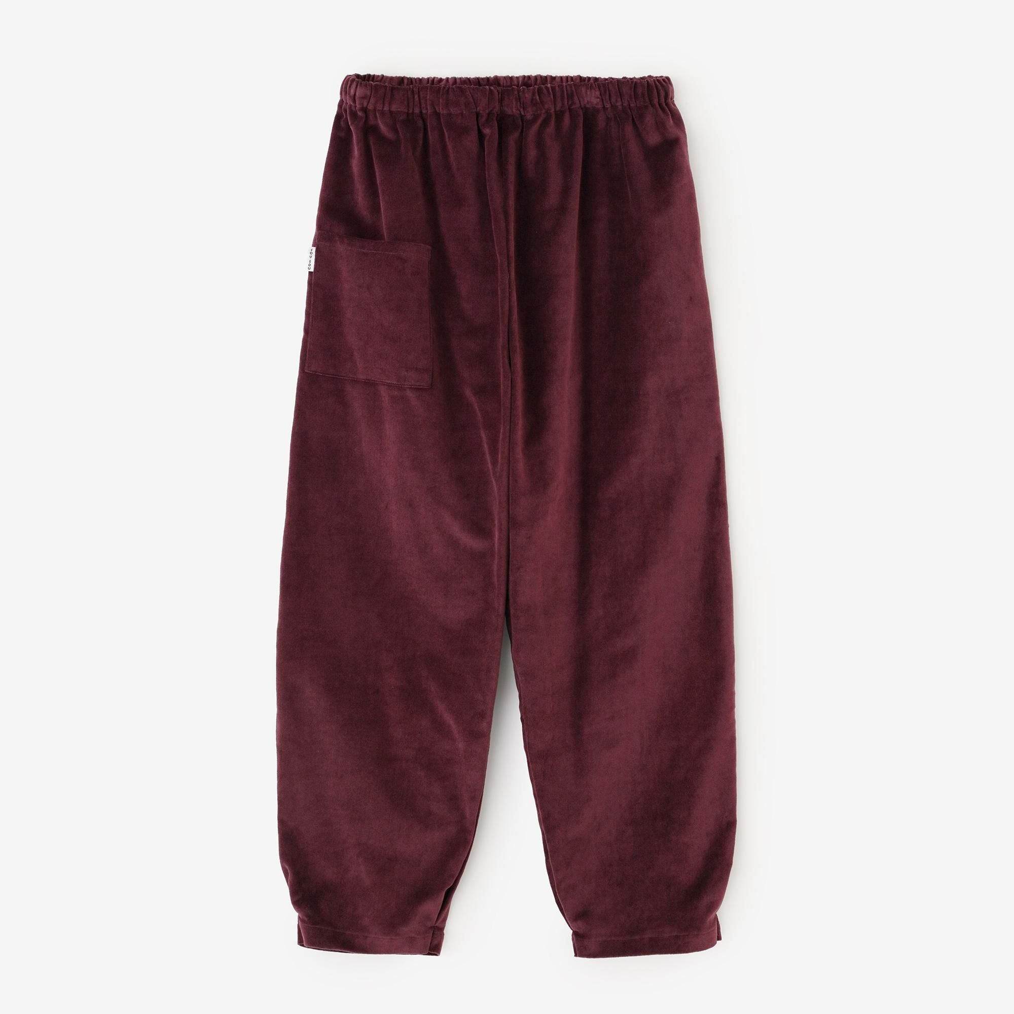 綿麻 天鵞絨（びろうど） 襞（ひだ）もんぺ／紫鳶（むらさきとび）