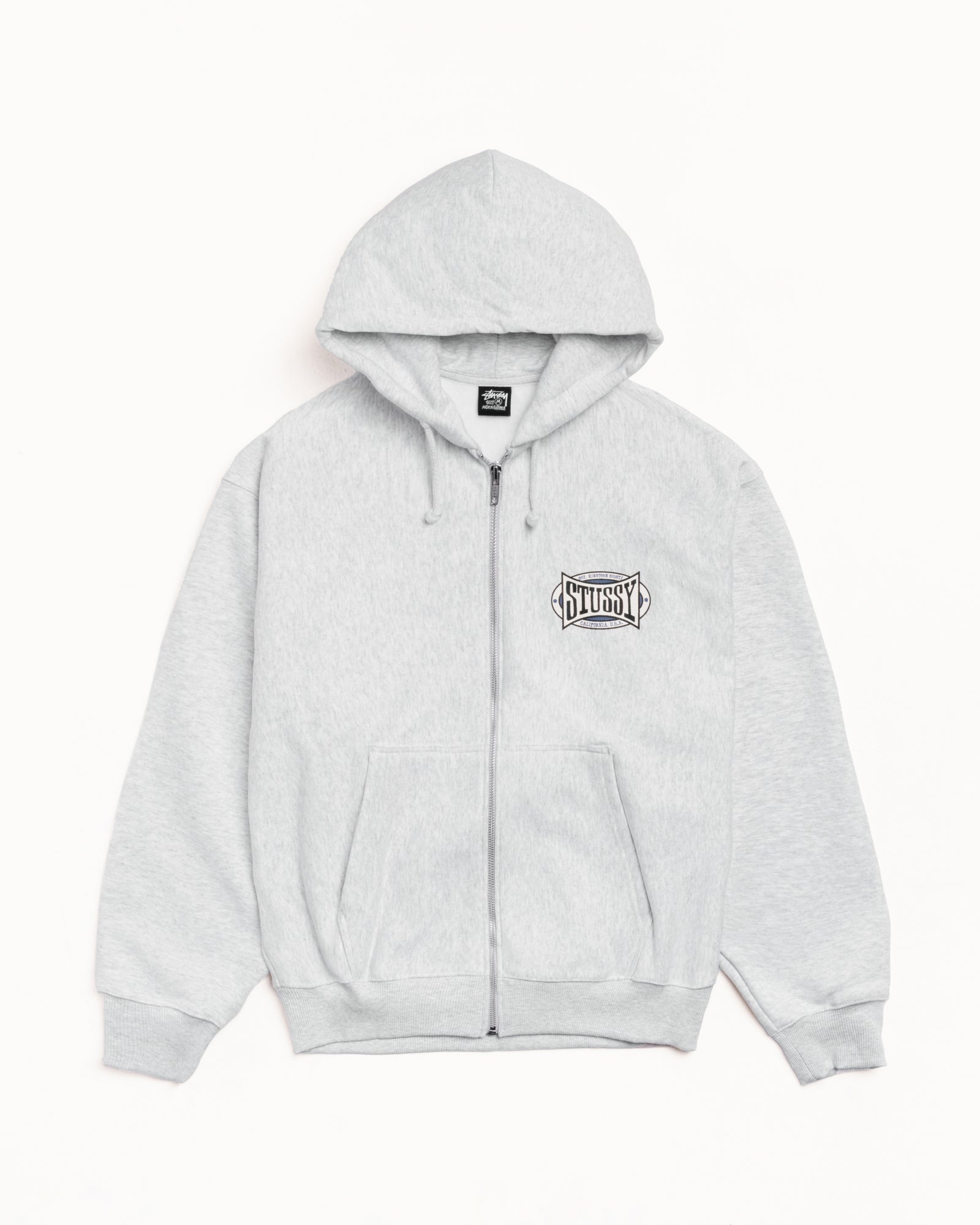 Champion Oval Zip Hoodie – Ash Heather | Sweats | Stüssy