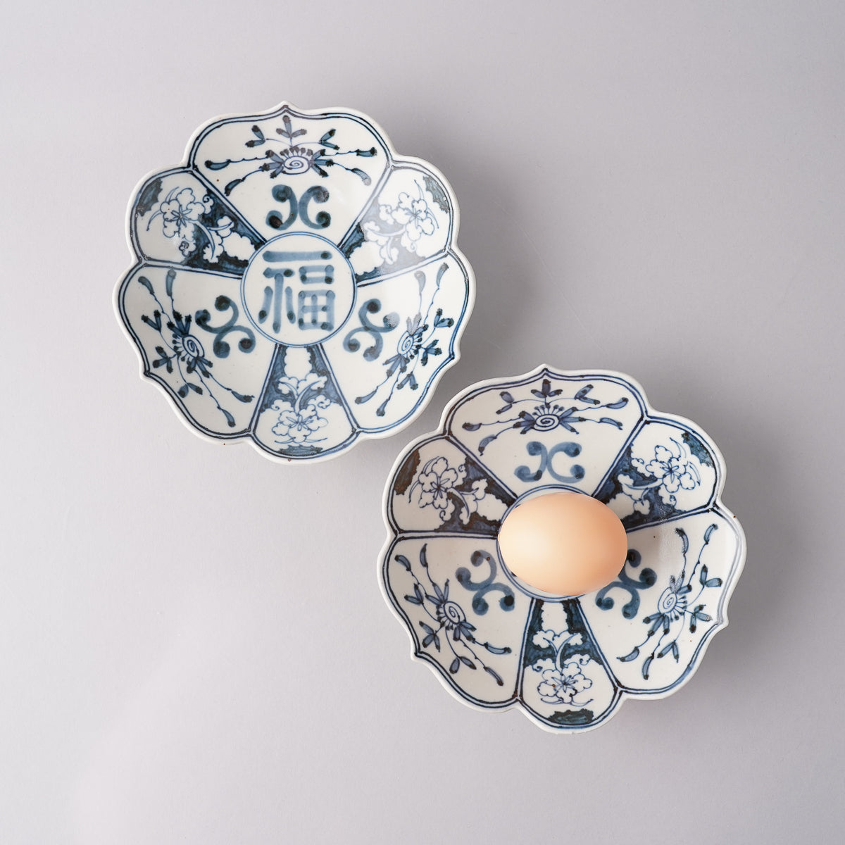 波佐見焼 古染付草花紋 輪花皿 15cm 陶房青の通販｜Studio1156