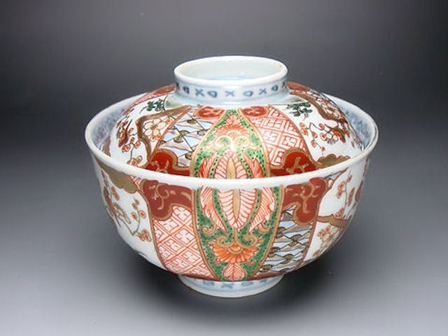 華 祥 古伊万里 色絵 小振蓋茶碗