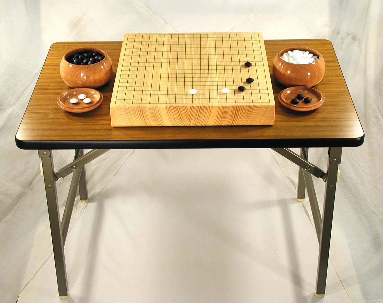 碁石・碁盤セット 卓上囲碁盤対局テーブル 清流 キャスター付き 碁石