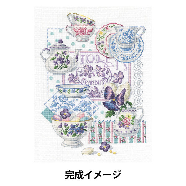刺しゅうキット 『クロスステッチキット Crockery&Violets BK769』 DMC