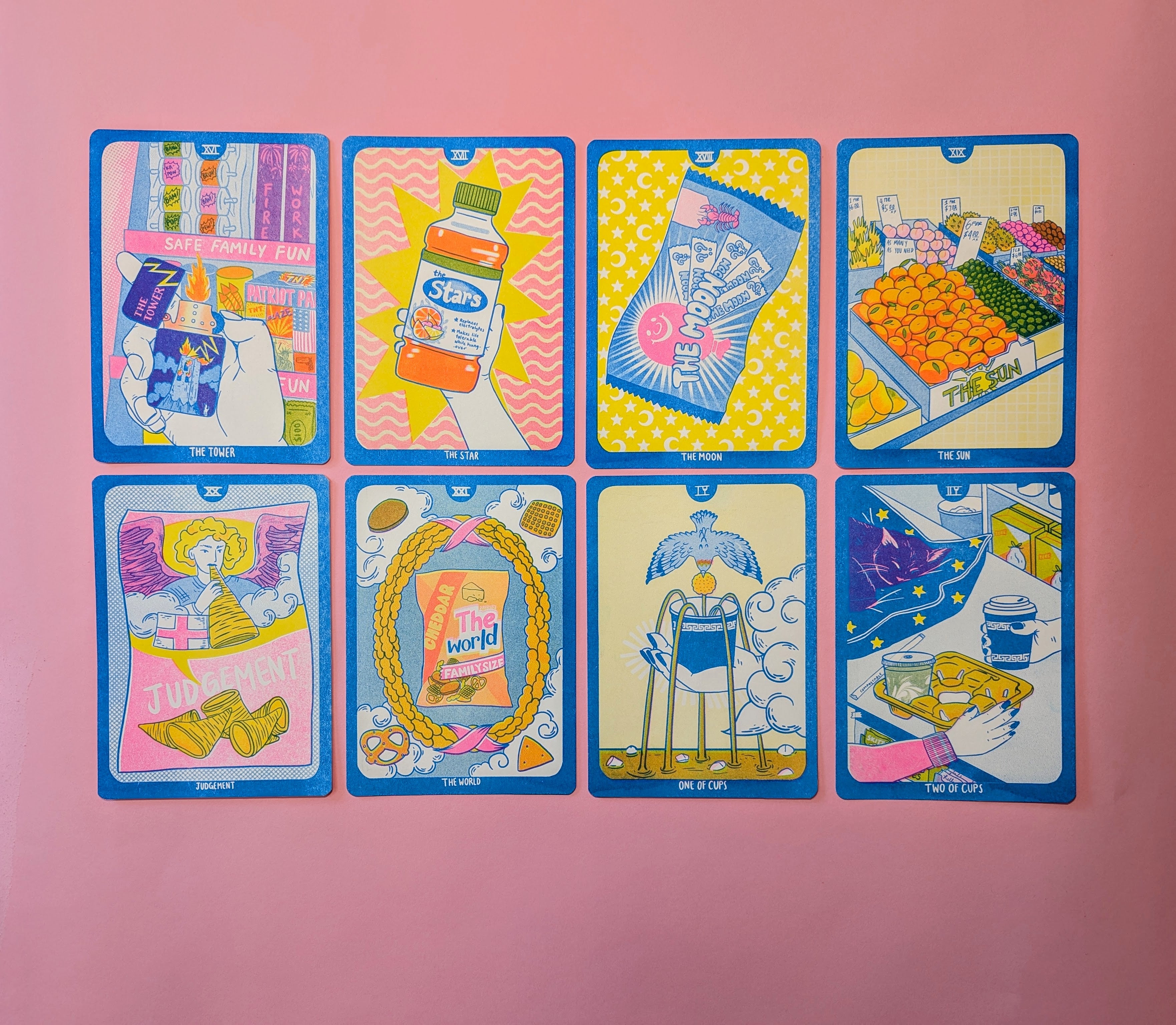 Cornerstore Tarot Postcard Pack - Set 3 | 8 Risograph Postcads 5
