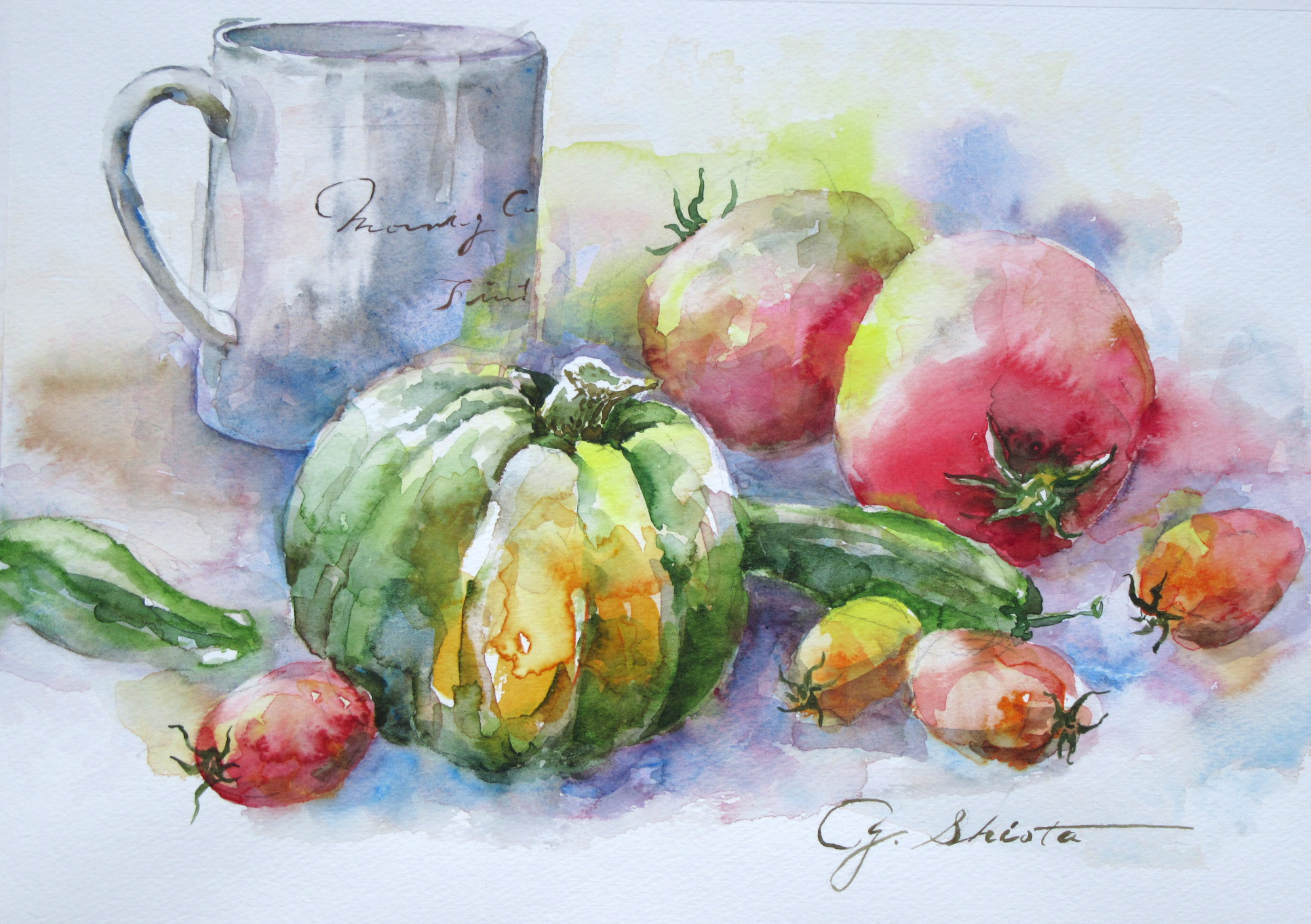 夏野菜 | 塩田由起子の『水彩毎日』