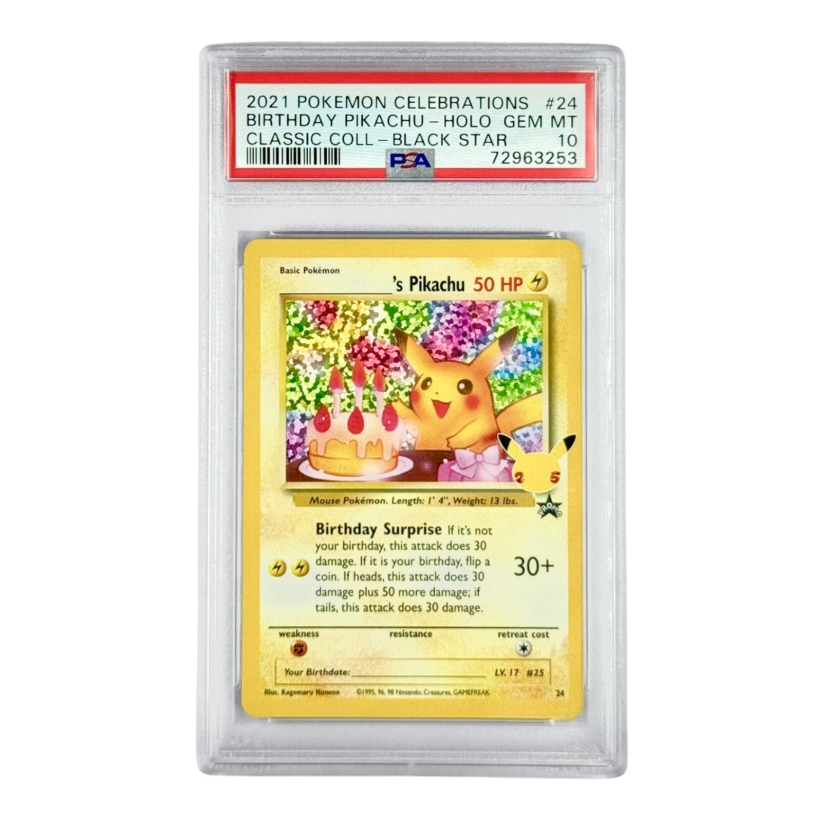 Pikachu 2021 Pokemon English 25th Anniversary Birthday Edition