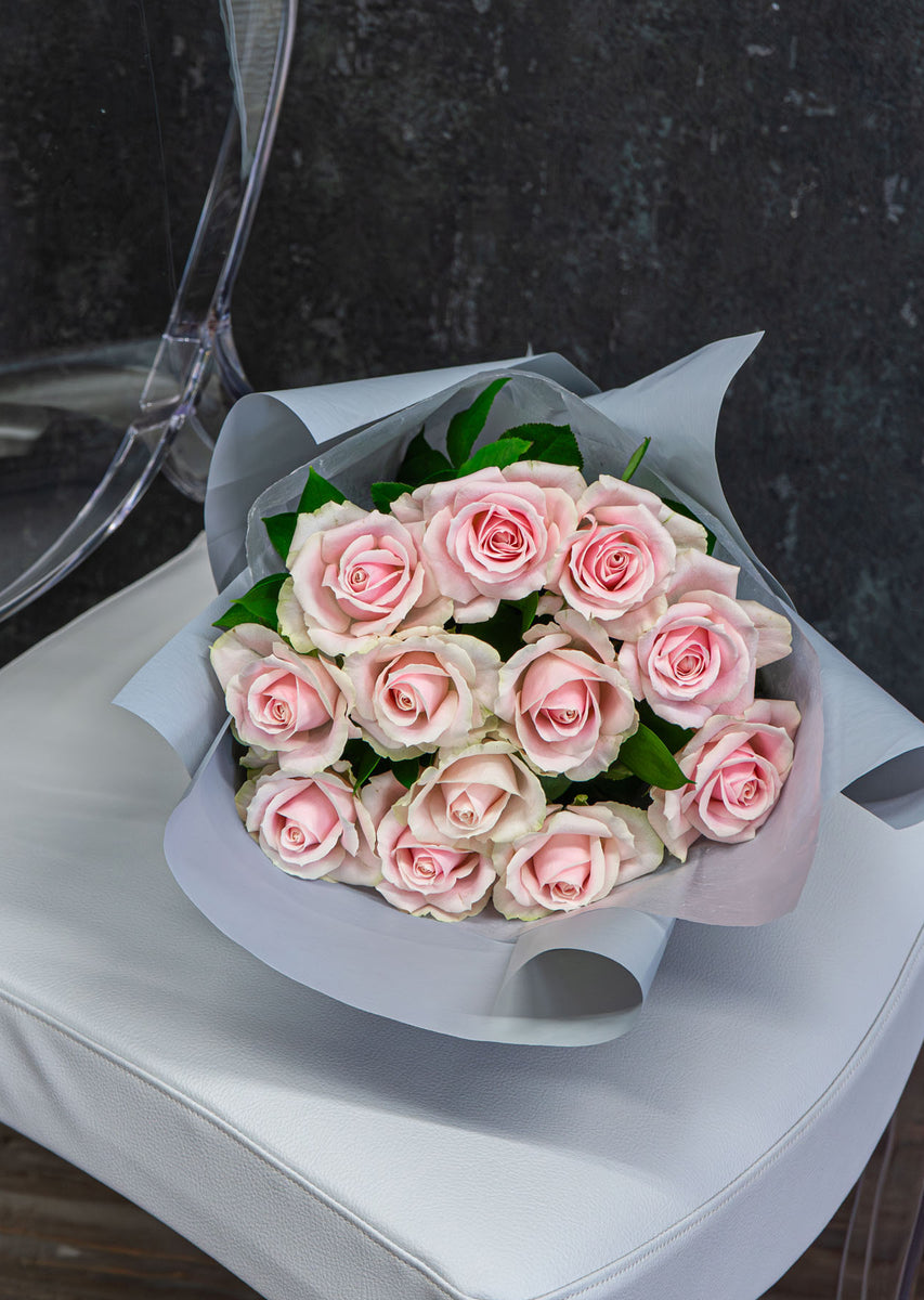 花束】ピンクのバラ12本のブーケ・花束 Lサイズ ダズンローズブーケ