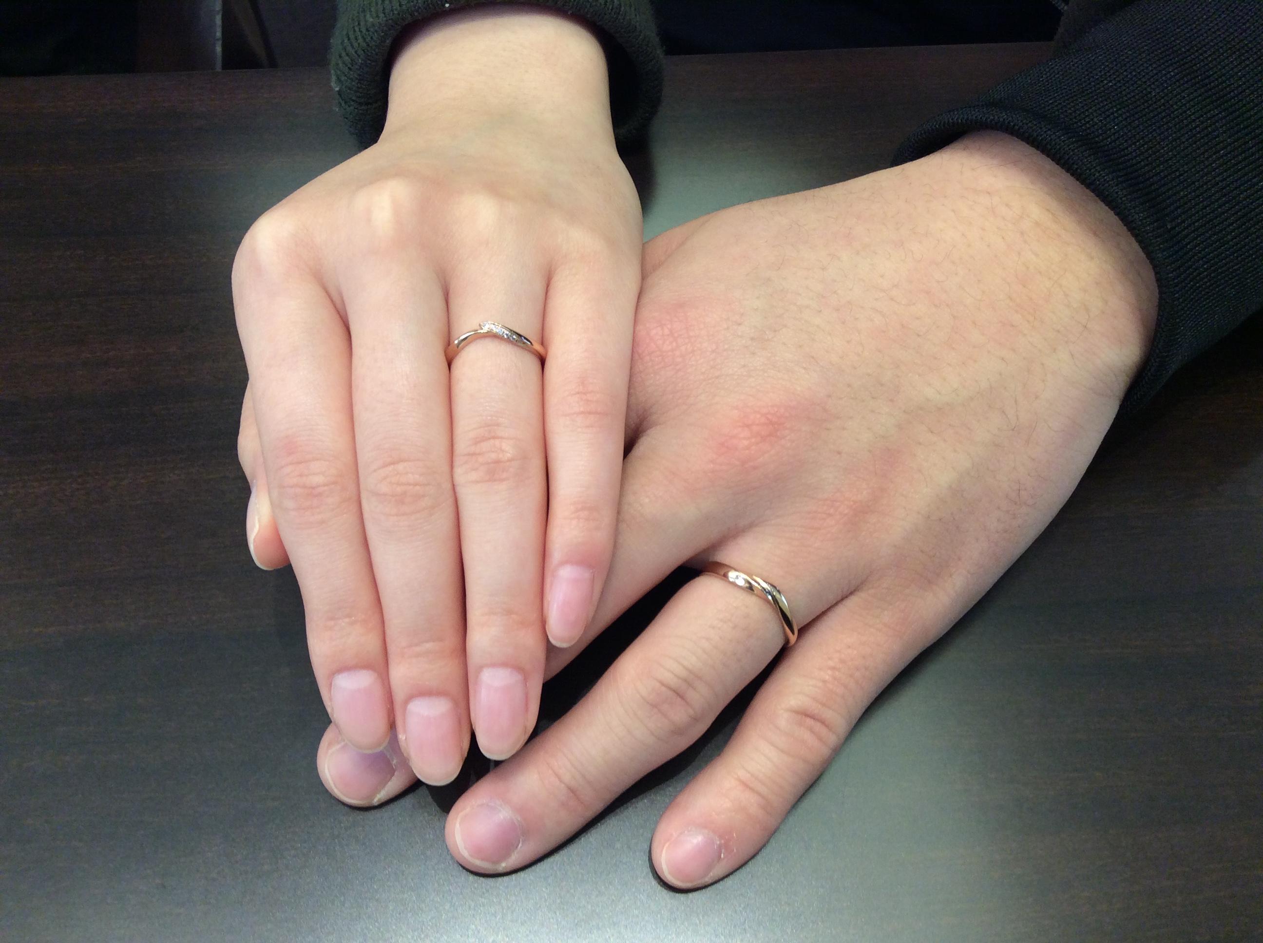 結婚指輪 NIWAKAの”初桜”をピンクゴールドでお作り (新潟市/Y様ご夫婦