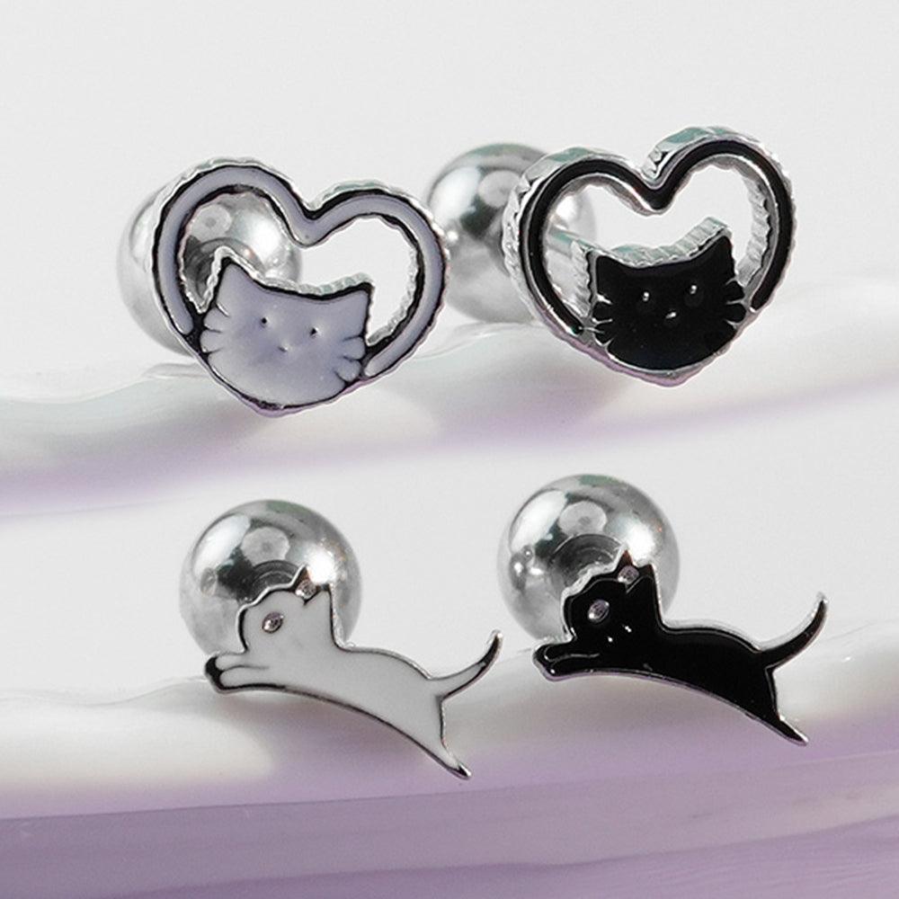 サージカル]猫 ネコ にゃんこ (2Type 2Color) 16G/14G ボディピアス