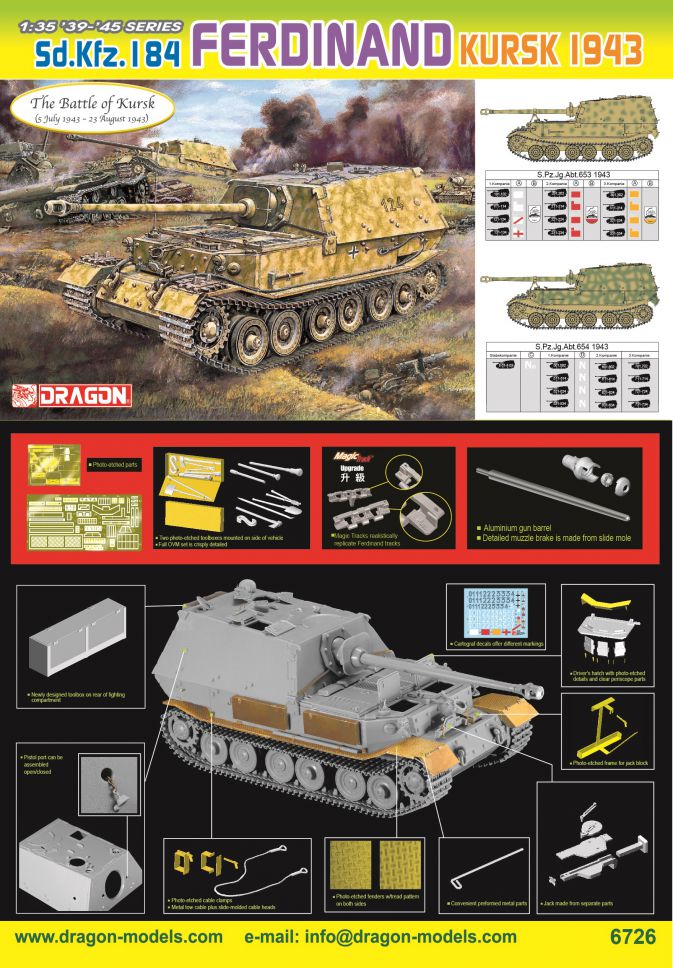 6726 - 1/35 Sd.Kfz.184 Ferdinand (the Battle of Kursk) - Dragon
