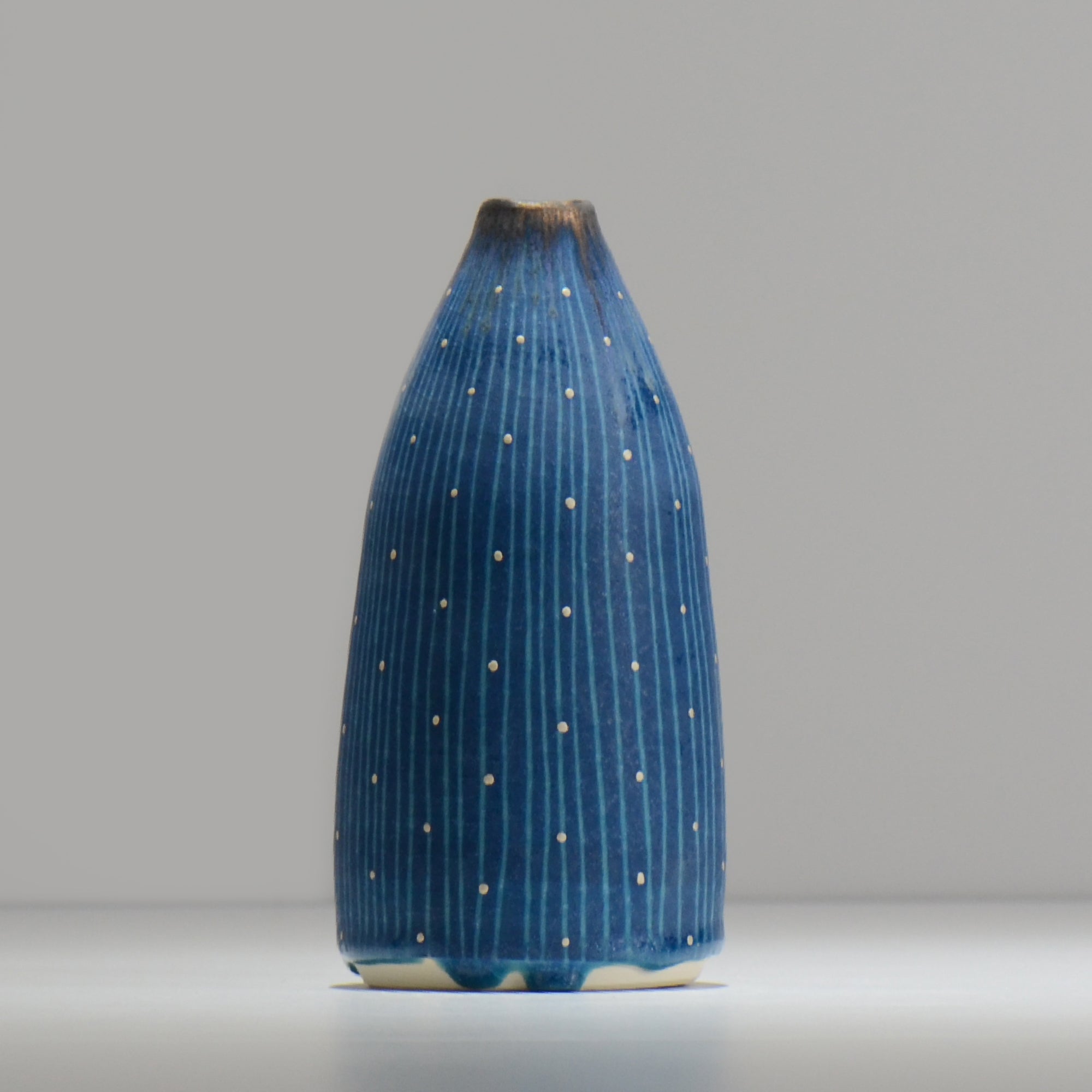 飯沼耕市 / 色彩碧釉 一輪挿し / shiki01_ichi01 / 口径約 φ1.9cm