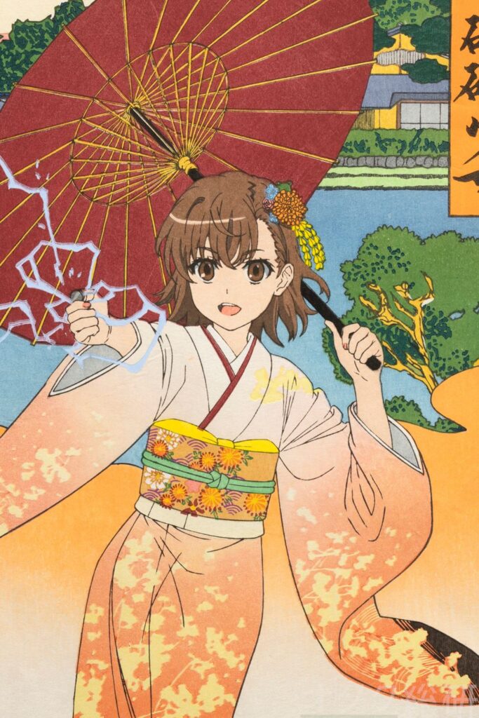 とある」御坂美琴が浮世絵に！職人の手で44回摺り上げる…手作業につき