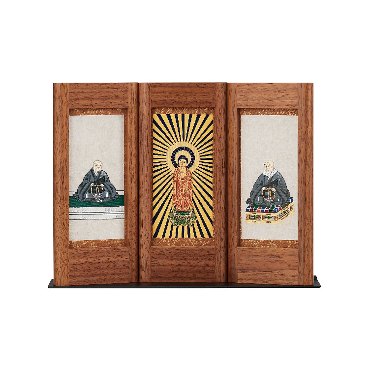 自在掛軸 三幅セット ウォールナット - 仏壇のあるリビング｜現代的で