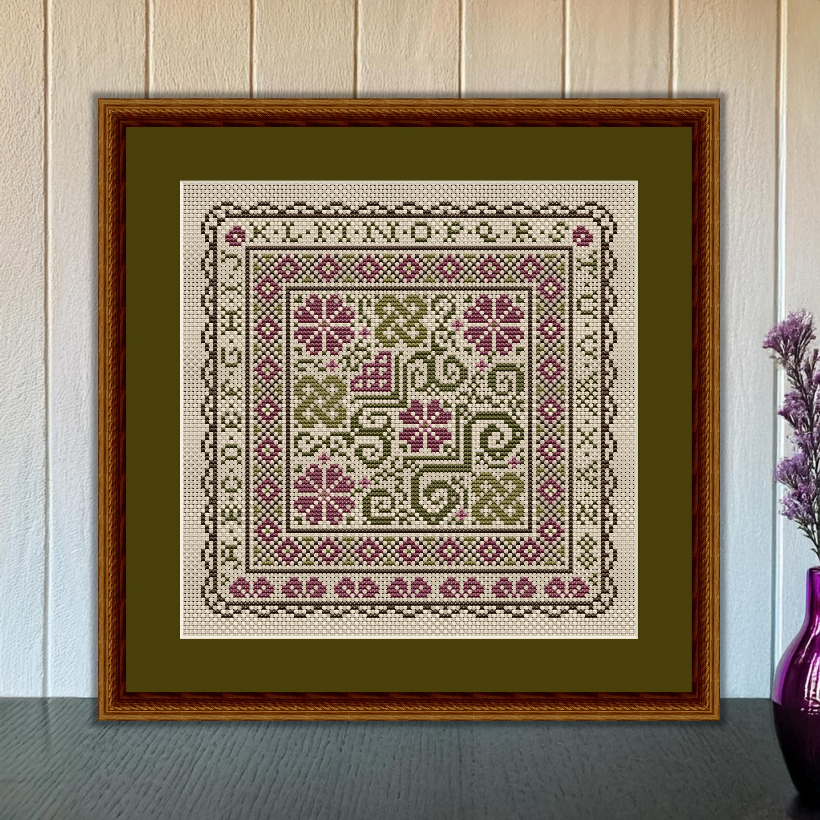 Happiness Is Heartmade Sarah's Alphabet Garden Square - Cross