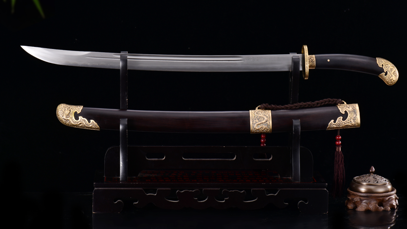器物志】20寸黑檀木云龙清腰刀：非遗技艺下的清刀- 龙泉宝剑官方网站丨