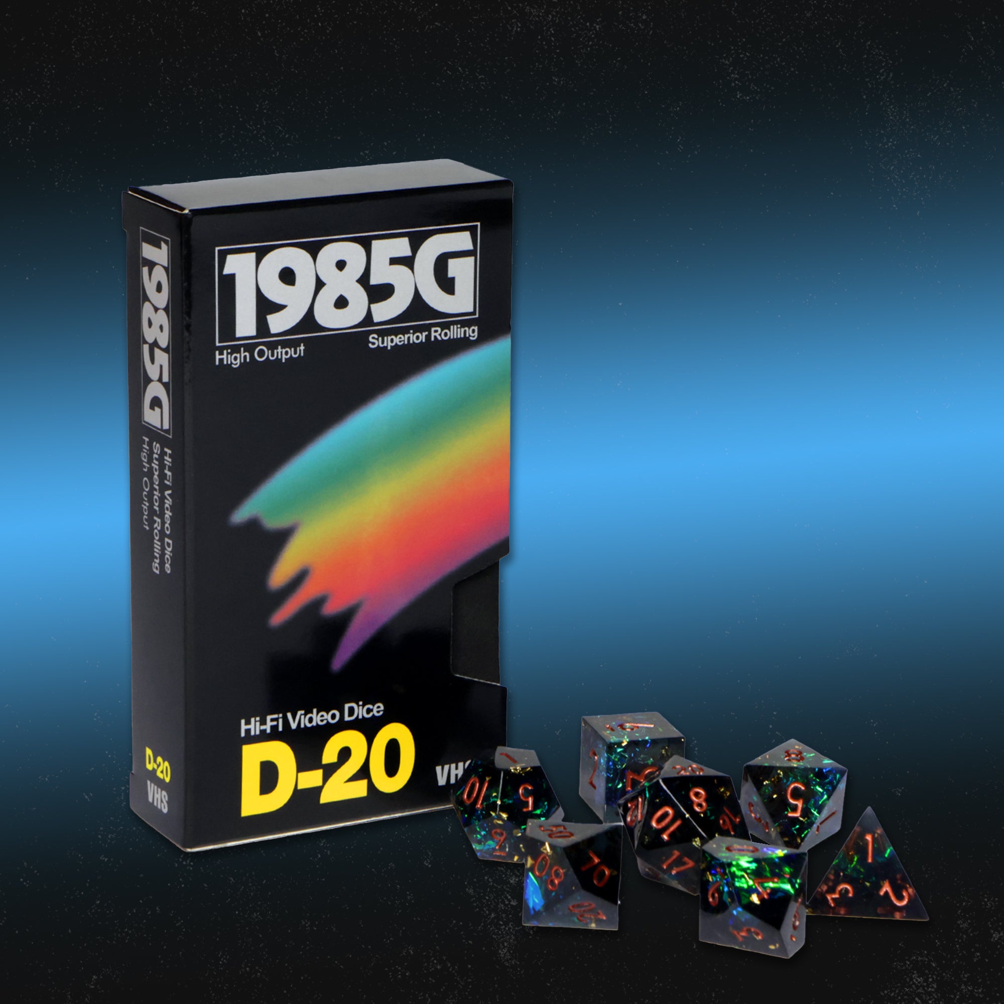 VHS Dice: Starstorm | TTRPG Resin Dice Set – 1985 Games