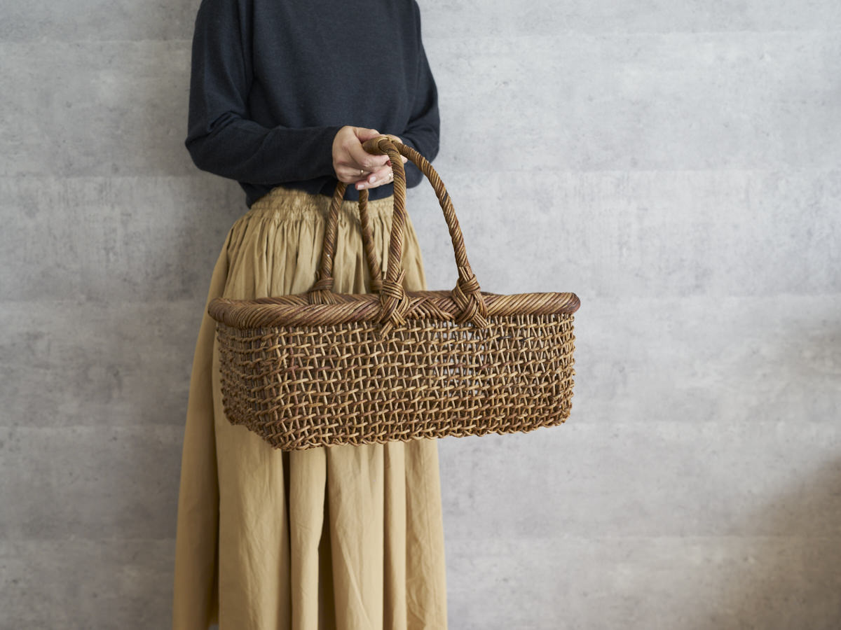 すかし編みのあけび蔓バスケット 収納や買い物に – 市川籠店 | 1basketry