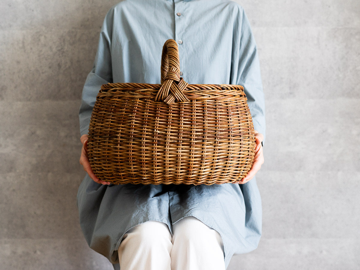 あけび蔓の丸バスケット 買い物や散策に – 市川籠店 | 1basketry