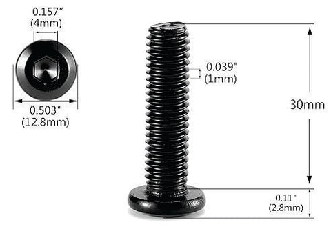 M6 x 18mm-55mm SS Black Oxide Flat Head Hex Socket Cap Screws for