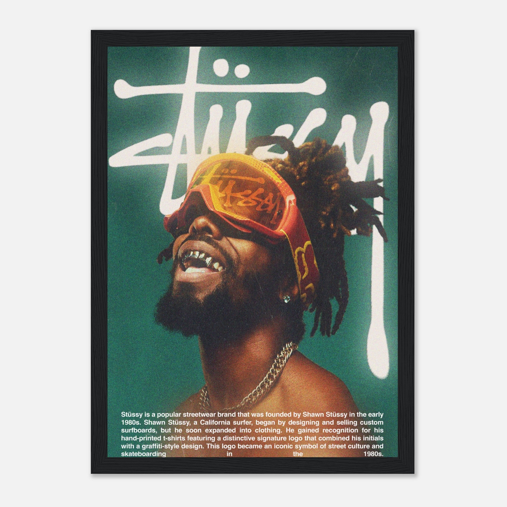 Streetwear Portrait Poster with Stüssy Script Background – 24posters