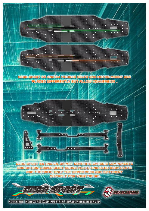 KIT-CERO SPORT 64 Structure Matt Graphite — 3Racing Shop