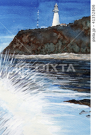 潮岬灯台 灯台 波 太平洋のイラスト素材 [41352806] - PIXTA