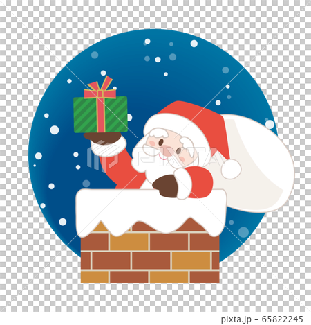 煙突から顔を出すサンタクロースのイラスト素材 [65822245] - PIXTA