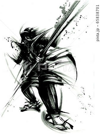 侍、水墨画のイラスト素材 [65838701] - PIXTA