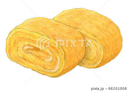 卵焼き 手描き 水彩のイラスト素材 [66201008] - PIXTA