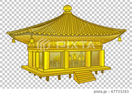 陸奥国平泉 中尊寺金色堂のイラストのイラスト素材 [67733283] - PIXTA