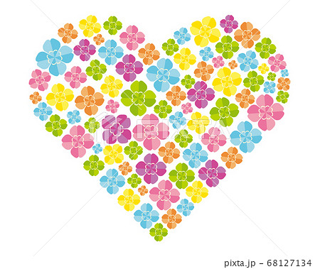 ハートの形をしたクローバーのベクターイラスト 四つ葉のクローバーの