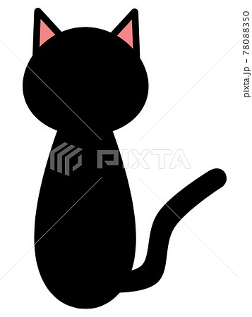 黒猫のシルエットイラスト素材のイラスト素材 [78088350] - PIXTA