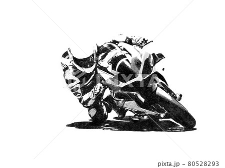 バイクレース 鉛筆画のイラスト素材 [80528293] - PIXTA