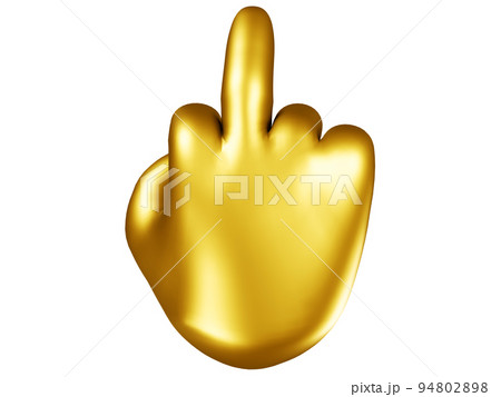 金色の中指をたてるハンドサインのイラスト素材 [94802898] - PIXTA