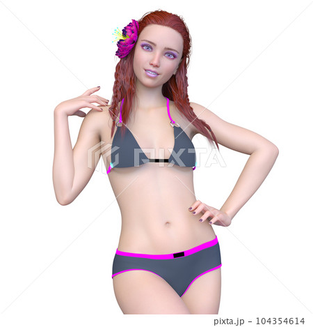 ビキニ姿の女性のイラスト素材 [104354614] - PIXTA
